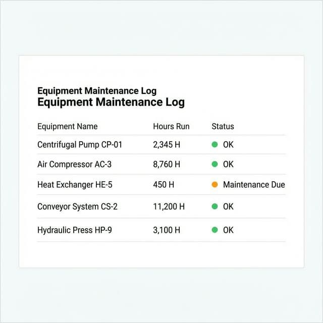 Preventive maintenance tracker